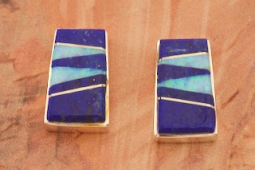 Calvin Begay Genuine Blue Lapis Sterling Silver Earrings